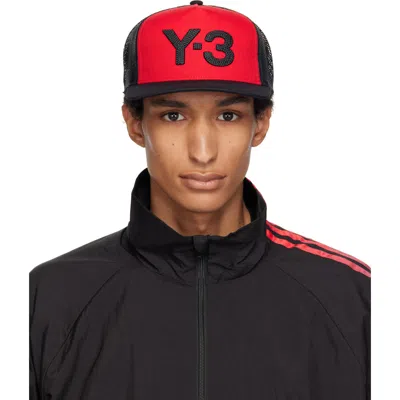 Y-3 Red & Black Trucker Cap