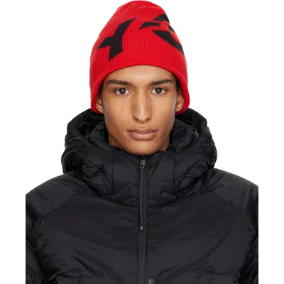 Y-3 レッド グラフィックロゴ ビーニー In Red