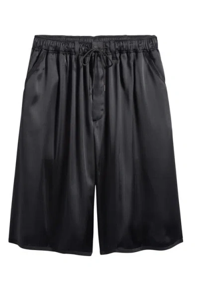 Y-3 Regular Fit Satin Shorts In Black