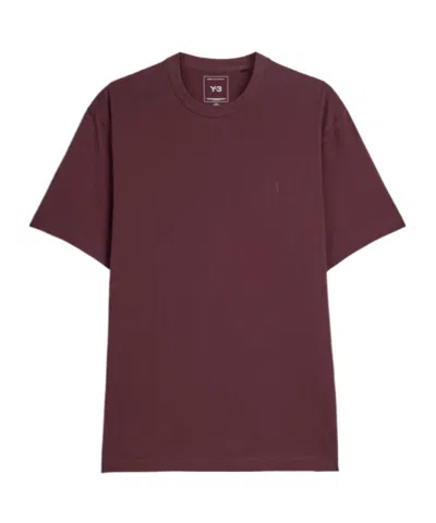 Y-3 Regular Short Sleeve Tee In Burgundy