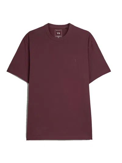 Y-3 Regular Ss Tee In Burgundy