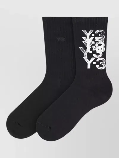 Y-3 Ribbed Socks Featuring Signature Logo Detail