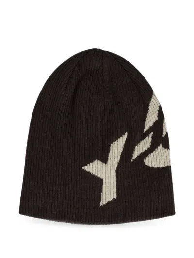 Y-3 Ribbed-knit Intarsia Beanie Hat In Yellow