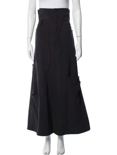 Pre-owned Y-3 Ruffle Embellishment Long Skirt In Blue