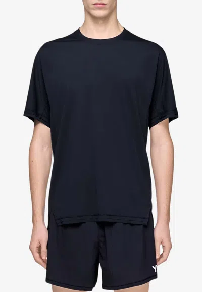 Y-3 Running T-shirt With Mesh Inserts In Blue