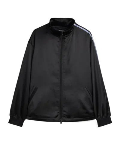 Y-3 Logo Jacket Contrast Stripes High Collar In Black