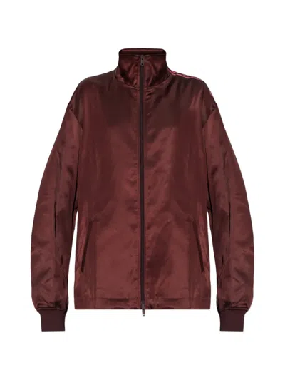 Y-3 Satin Gradient 3 Stripes Track Top In Burgundy