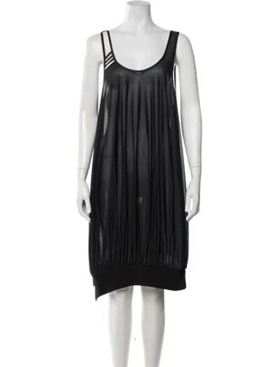 Pre-owned Y-3 Scoop Neck Midi Length Dress In Black