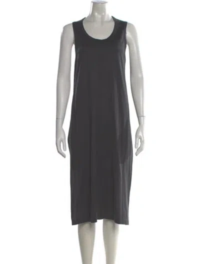 Pre-owned Y-3 Scoop Neck Midi Length Dress In Gray