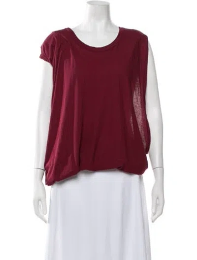Pre-owned Y-3 Scoop Neck Short Sleeve Top In Red