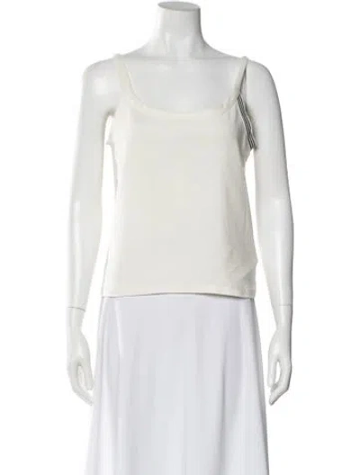 Pre-owned Y-3 Scoop Neck Sleeveless Top In White