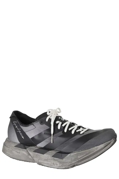 Y-3 Sculpted Sole Sneakers With Tubular Laces And Logo Detail In Black