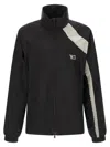 Y-3 Casual Black Jacket With Light Grey Diagonal Stripe In Multi