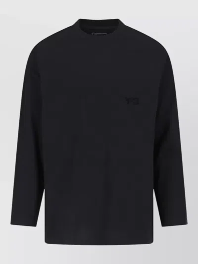 Y-3 Short Sleeve Crew Neck Raglan Sweater In Black
