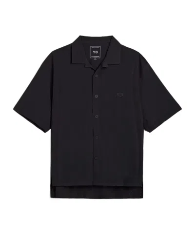 Y-3 Short Sleeve Light Woven Shirt In Black