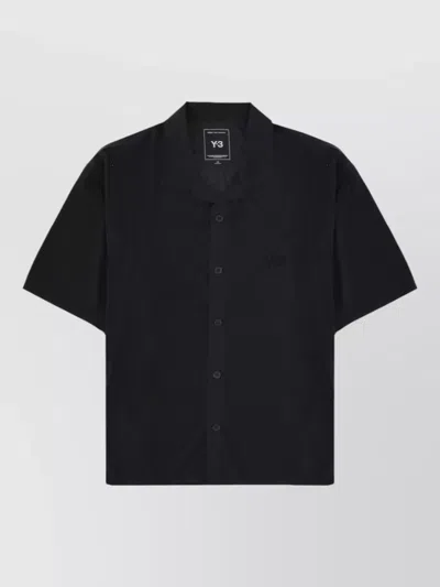 Y-3 Short Sleeves Straight Cut Men Shirt In Black