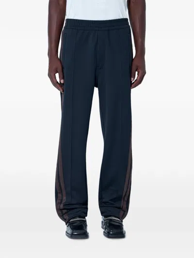 Y-3 Side-stripe Track Pants In Blue