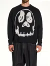 Y-3 Wool Blend Crew Neck Sweater Graphic In Black