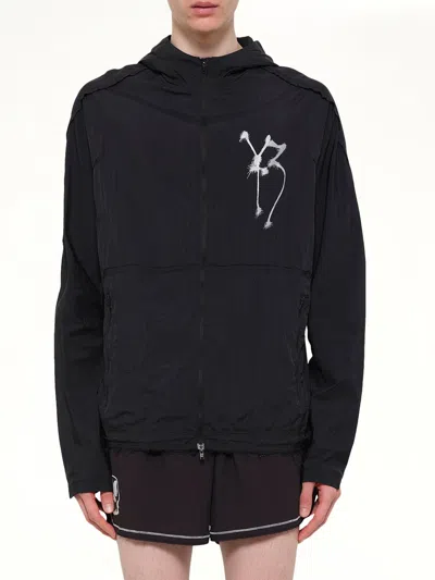Y-3 Skull Motif Run Jacket In Black
