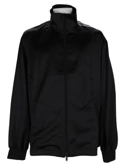 Y-3 Sleek Black High Collar Polyester-blend Sports Jacket
