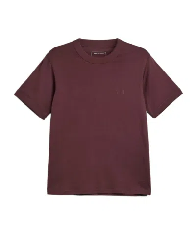 Y-3 Slim Short Sleeve T-shirt In Burgundy