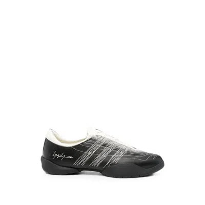 Y-3 X Adidas Regu Embroidered-logo Leather Sneakers In Black