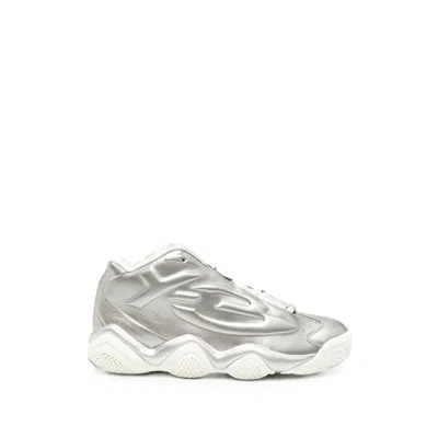 Y-3 X Adidas Megaball Metallic-effect Logo-embossed Sneakers In Silver