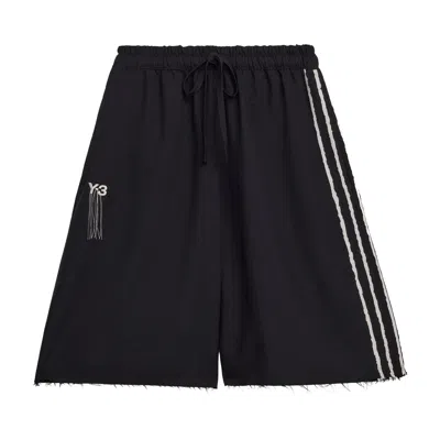 Pre-owned Y-3 Sport Uniform Raw Cut 3-stripes Shorts 'black' | Men's Size L