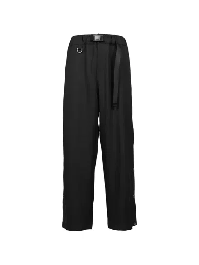 Y-3 Sports Uniform Three-stripes Press-stud Trousers In Black