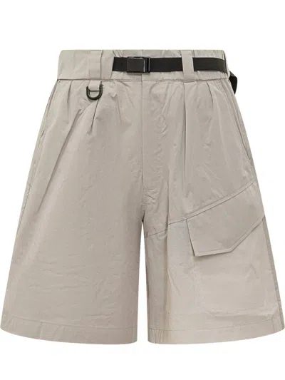 Y-3 Sporty Mini Shorts With Luxury Feel In Lbrown