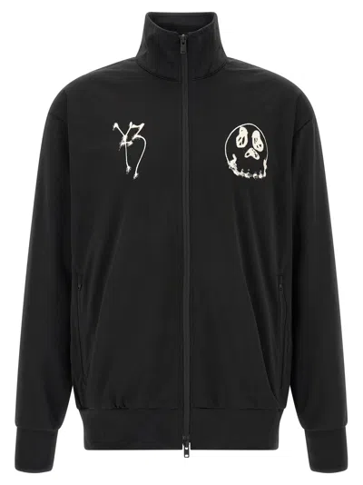 Y-3 Spray-effect Graphic Print Sweatshirt In Black