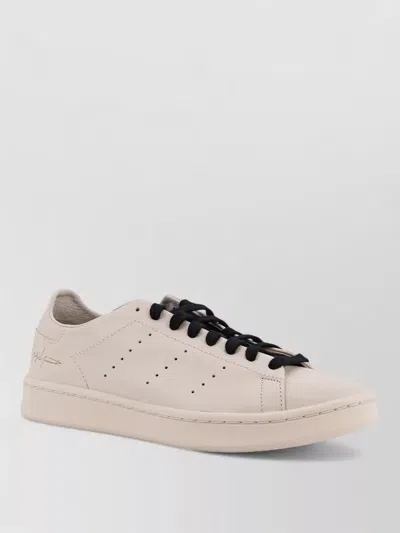 Y-3 Stan Smith Leather Lace Up Sneakers In Neutral