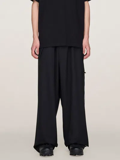 Y-3 Straight Trousers In Wool Blend In Black