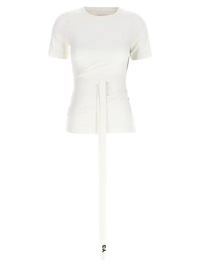 Y-3 Stretch Lyocell With Tie Waist T-shirt In White