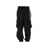 Y-3 Cargo Trousers Elasticated Cuffs Multiple Pockets Stripe In Black