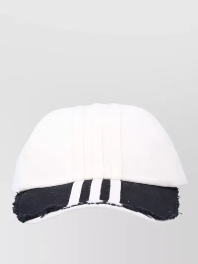 Y-3 Striped Cap Three Stripes Cotton Brim In White