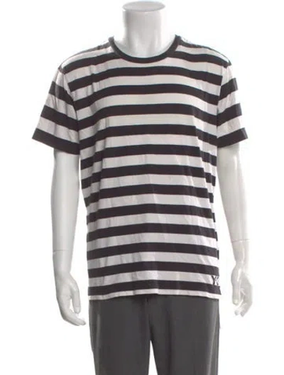 Pre-owned Y-3 Striped Crew Neck T-shirt In White