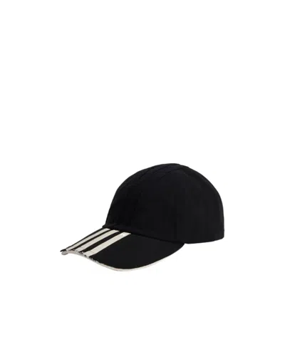Y-3 Striped Distressed Baseball Cap In Black