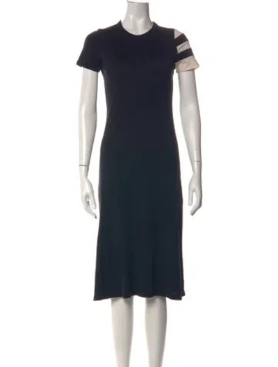 Pre-owned Y-3 Striped Midi Length Dress In Black