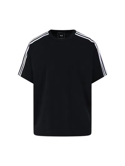 Y-3 Striped-trim Short-sleeve T-shirt In Black