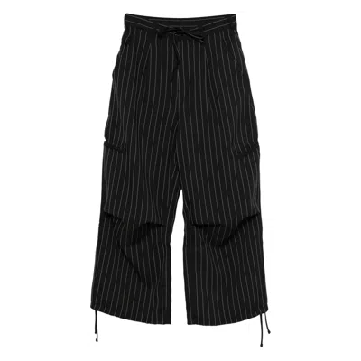 Y-3 Stripe-pattern Trousers In Black
