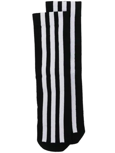 Y-3 Stylish Striped Crew Socks For Men In Black