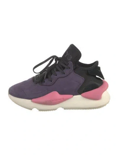 Pre-owned Y-3 Suede Colorblock Pattern Athletic Sneakers In Purple