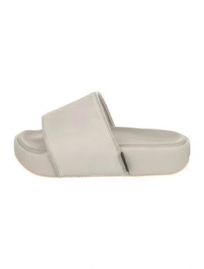 Pre-owned Y-3 Suede Slides In Neutral