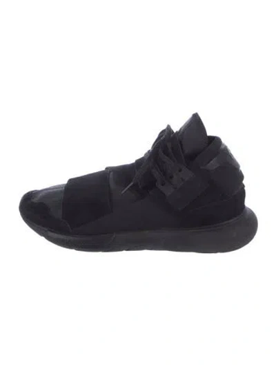 Pre-owned Y-3 Suede Sneakers In Black