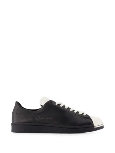 Y-3 Superstar Leather Sneakers In Black