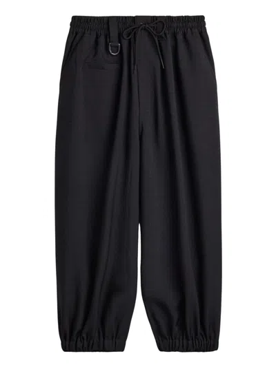 Y-3 Black Cuffed Sweatpants In Transparent