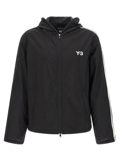 Y-3 Tech Fabric Logo Hoodie In Black