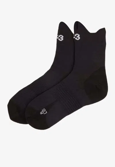 Y-3 Thin Lightweight Knit Running Socks In Black