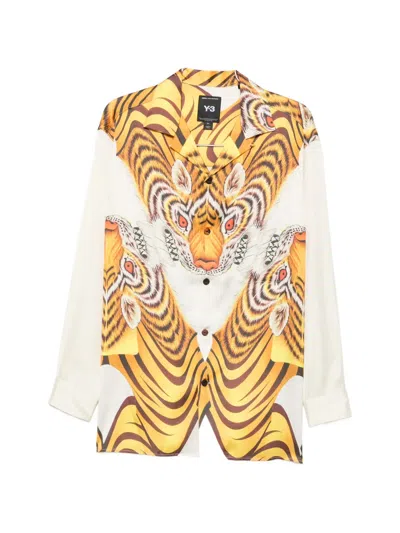 Y-3 Tiger-print Buttoned Shirt In Multi